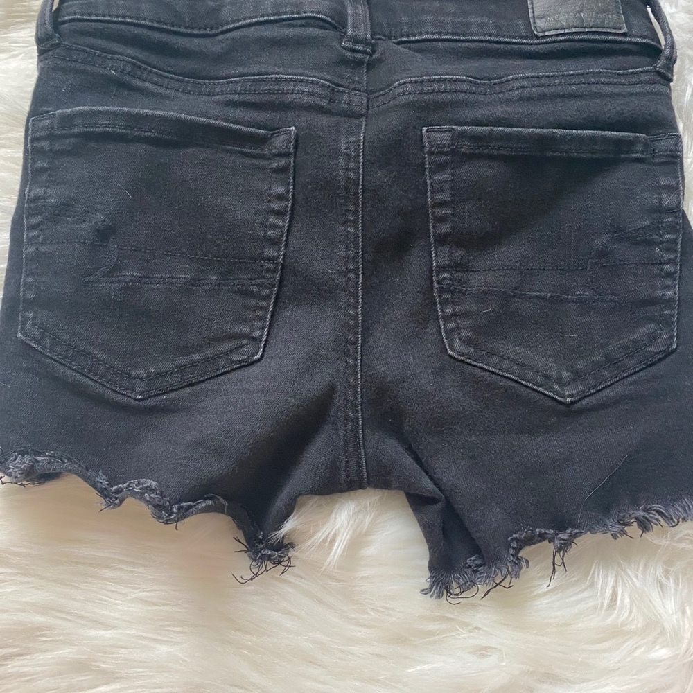 women’s black american eagle jean shorts